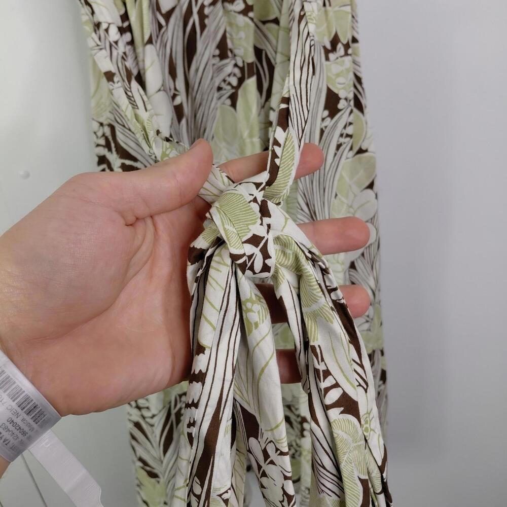 Tommy Bahama Dress Womens 12 Fixed Wrap Tie Waist Vacation Resort Travel Midi - Picture 9 of 9